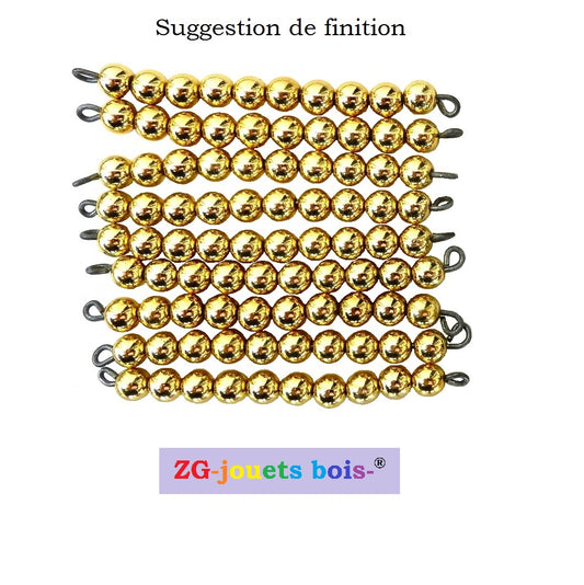90 perles dorées montessori pour fabriquer ses barrettes de perles