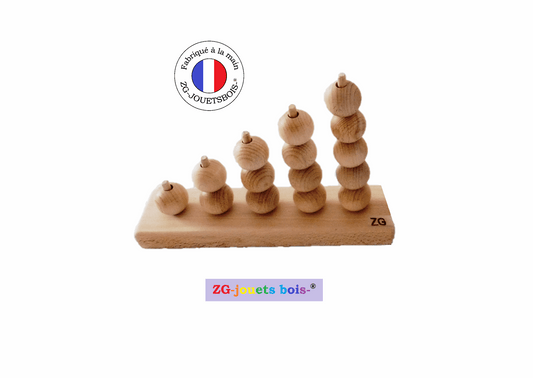 Abaque boulier compter 1 a 5 montessori ZGjouetsbois hetre naturel