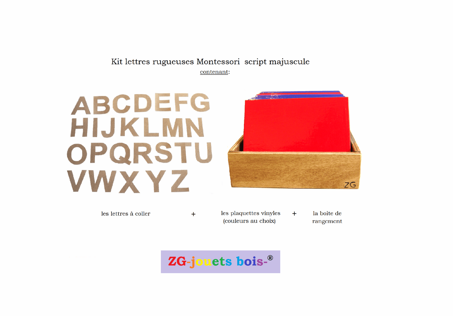 kit rouge lettre imprimerie rugueux montessori