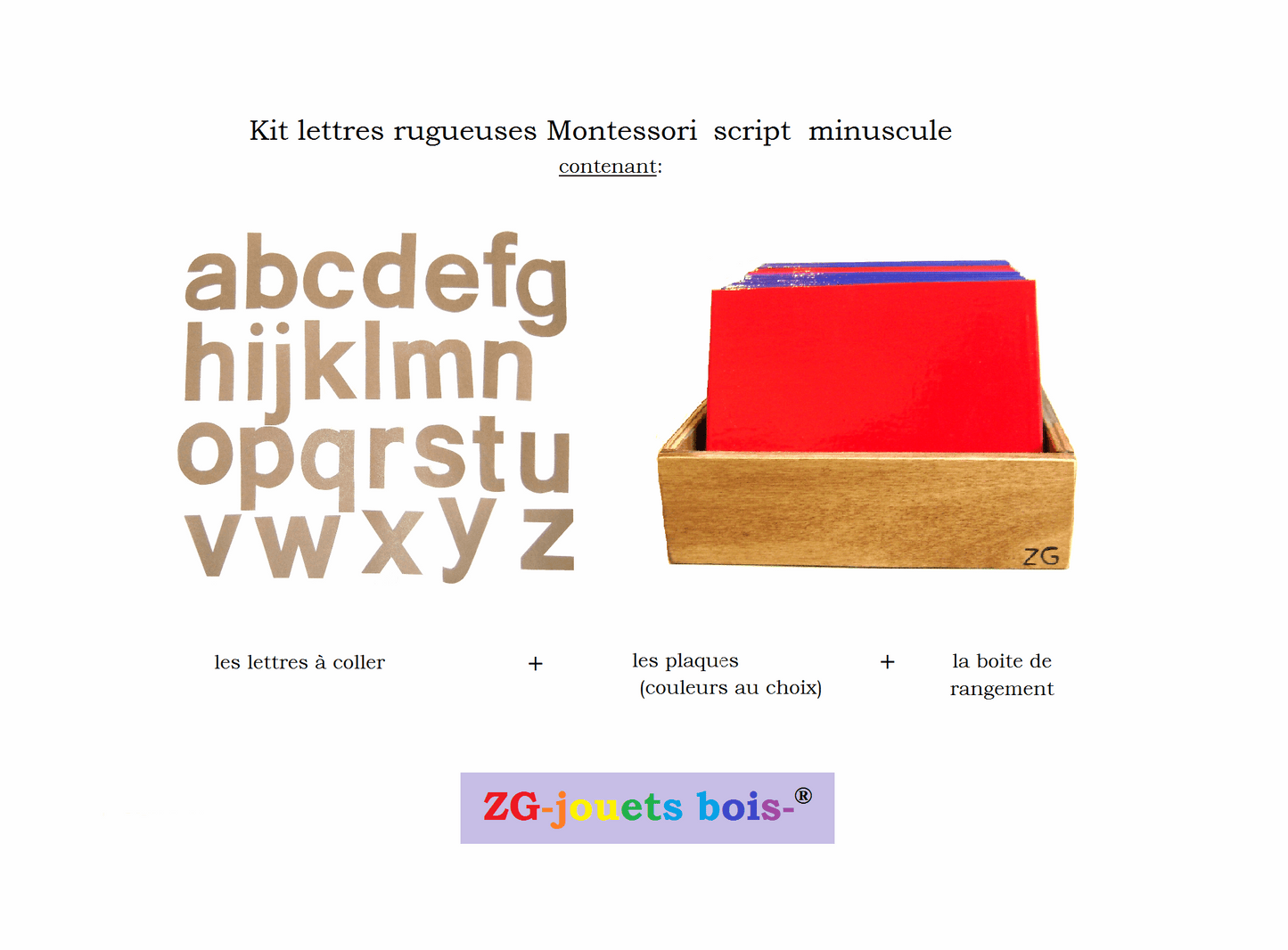 kit lettre rugueuse imprimerie rouge et bleu montessori