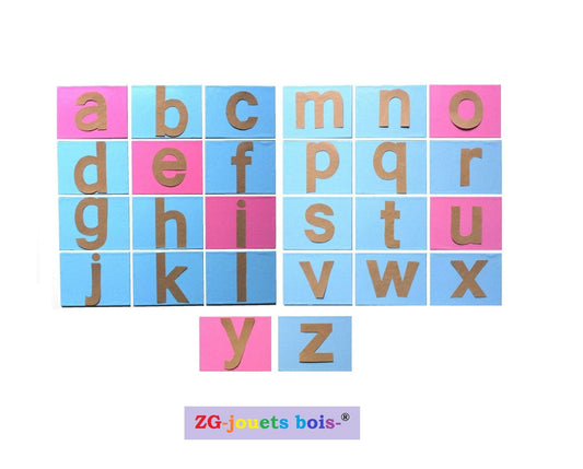 Lettres rugueuses Montessori Scripts Minuscules rose