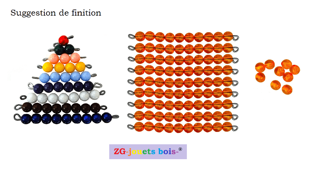 144 Perles seules pour Table Seguin I et II Montessor 10 orange