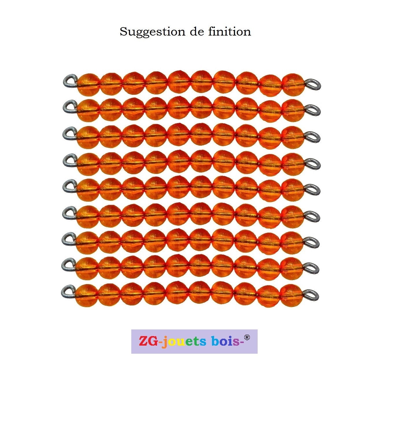 90 perles oranges montessori pour fabriquer ses barrettes de perles