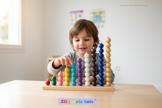 enfant 5 ans travaille boulier montessori