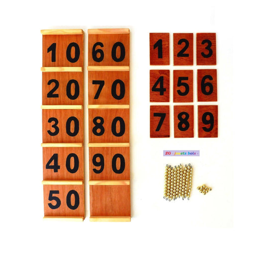 table seguin 2 montessori avec perles dorées