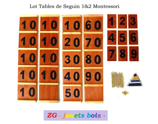 matériel montessori mathématiques table de seguin format economique avec perle doré