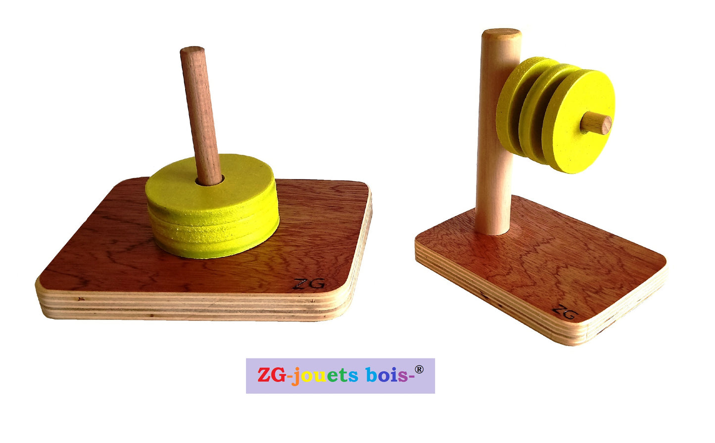 lot 2 encastrements palets montessori jaune