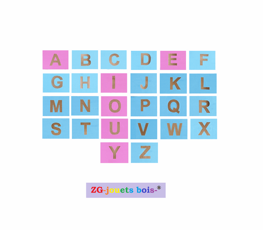 lettre rugueuse montessori imprimerie script majuscule rose