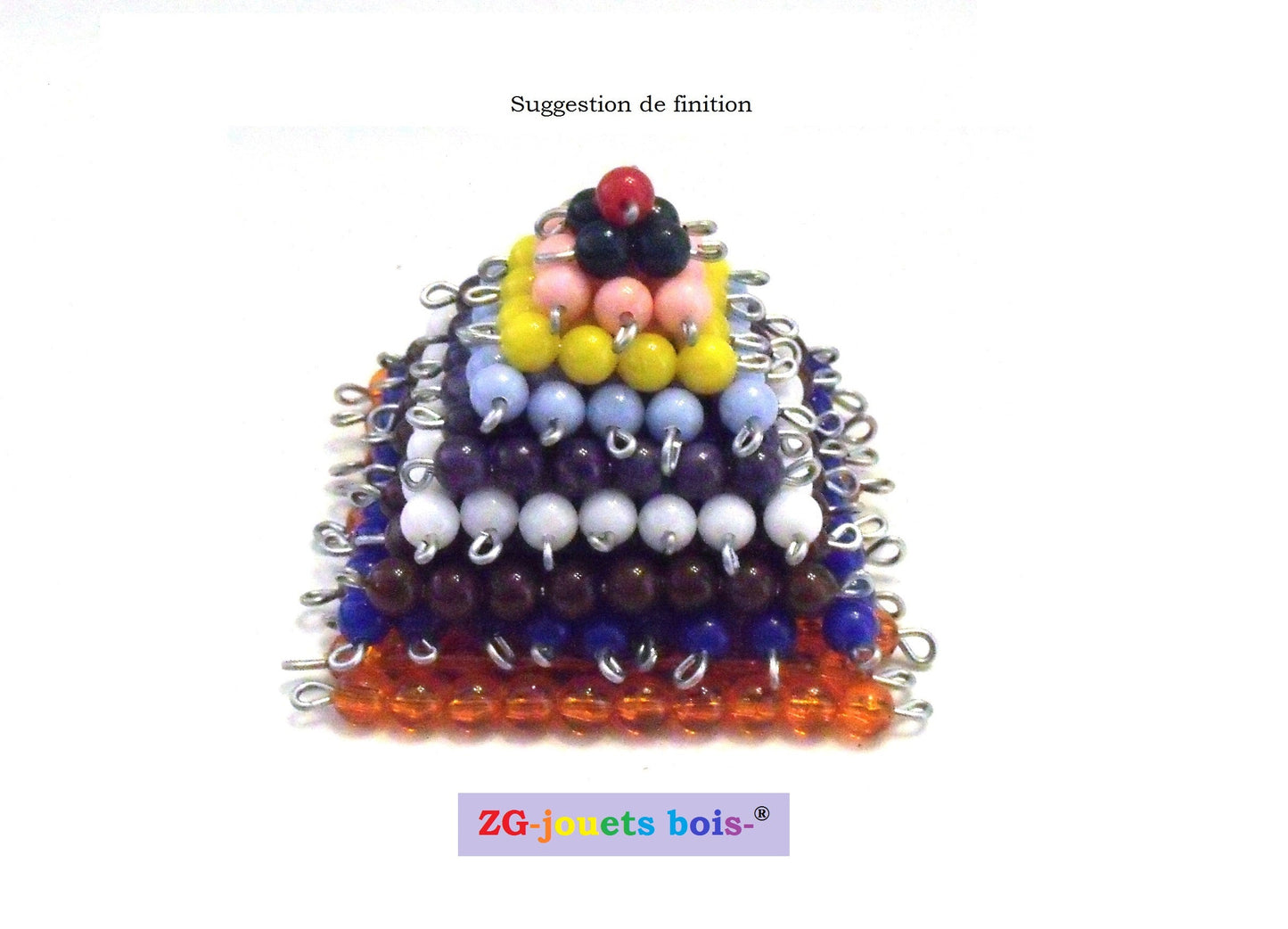 perles seules pour fabriquer pyramide montessori orange