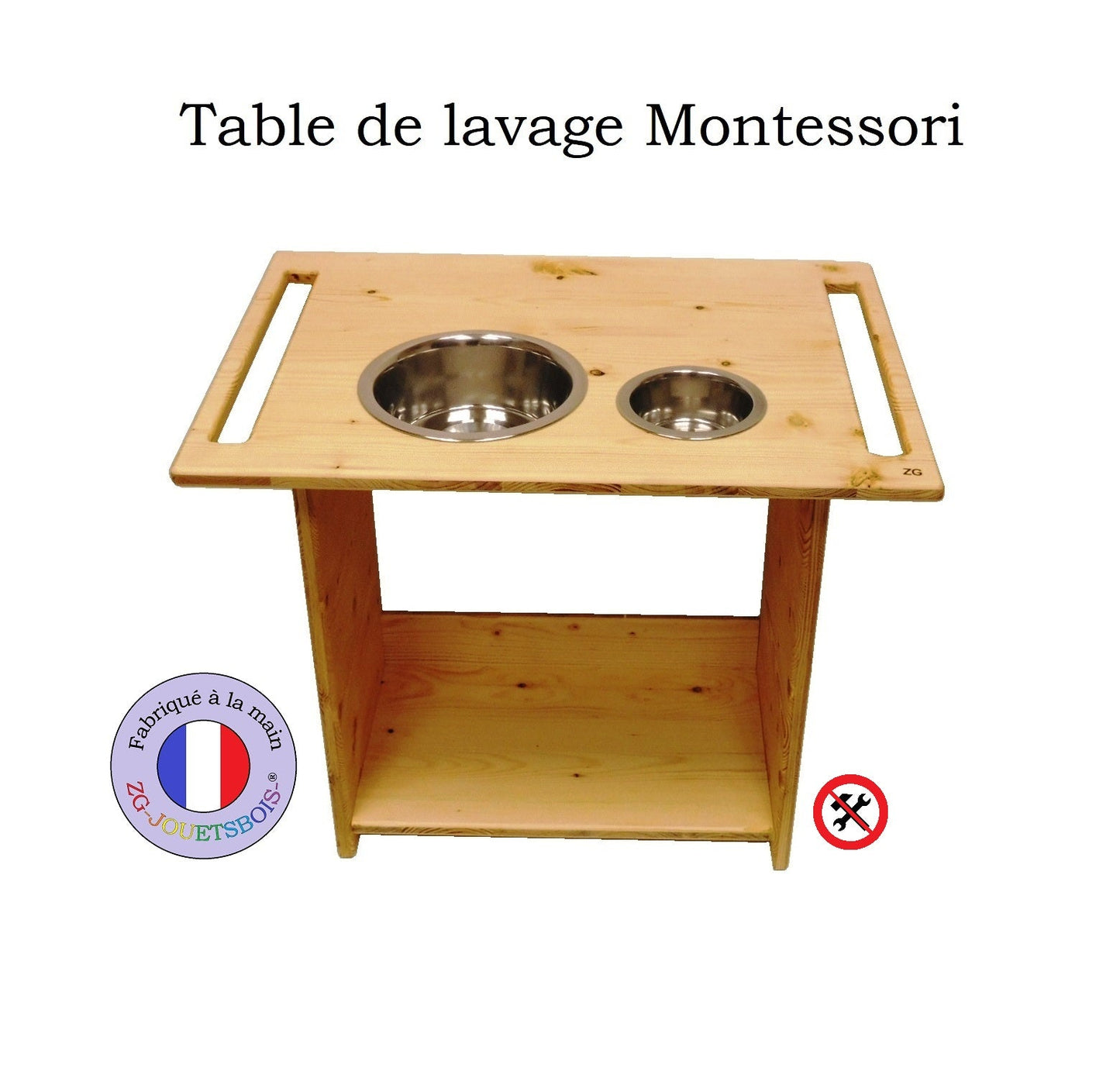 table artisanale française lavage pour mains et dents montessori