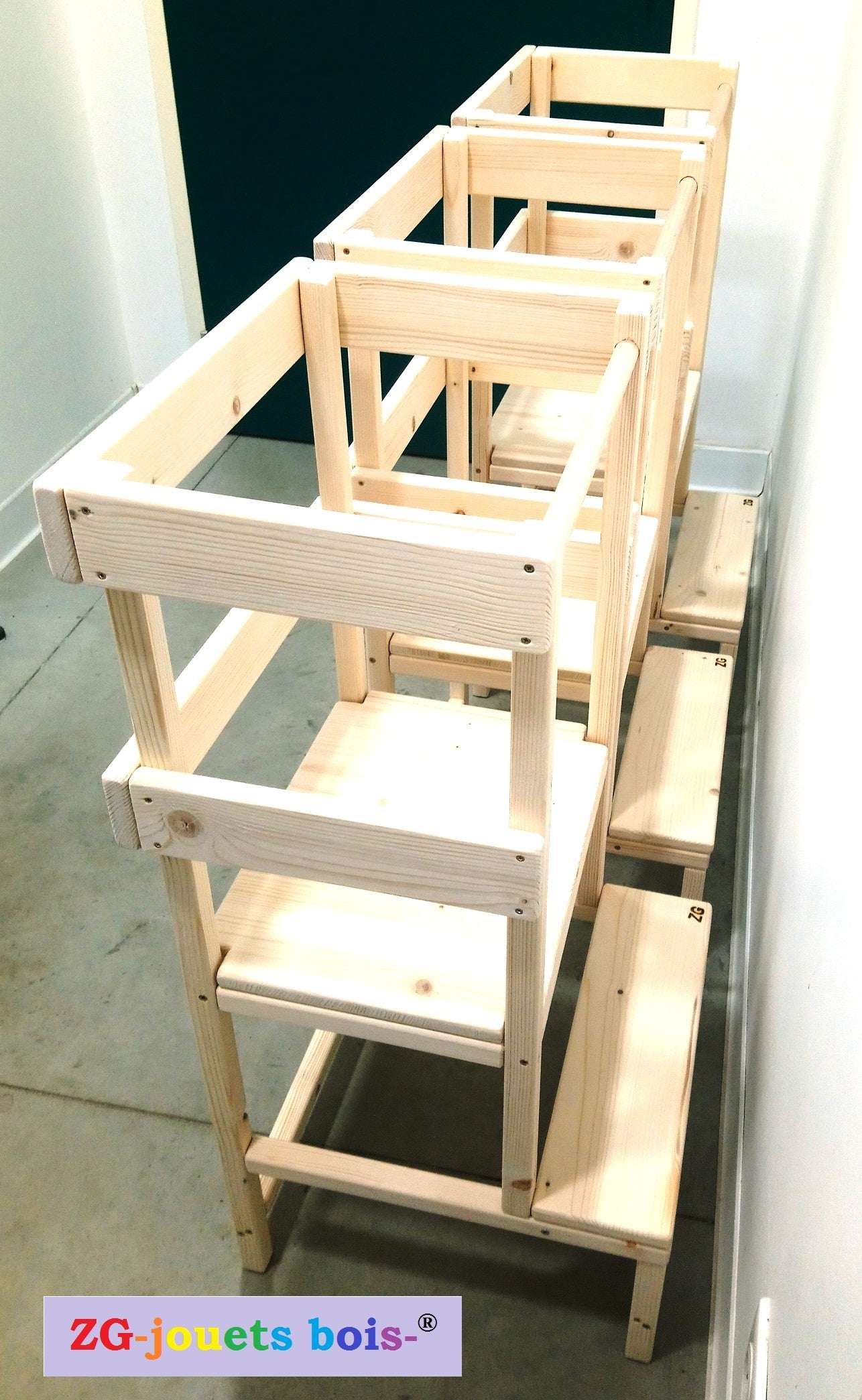 Tour d'observation Montessori artisanale fabriqué en france par ZG-jouetsbois-®