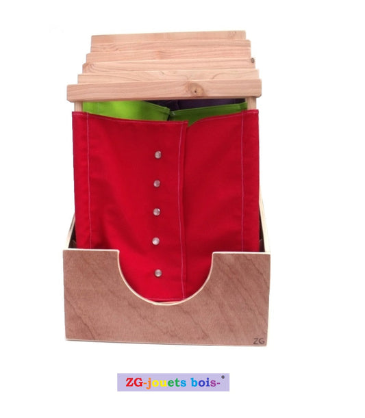 6 cadres habillage montessori et boite de rangement ZG