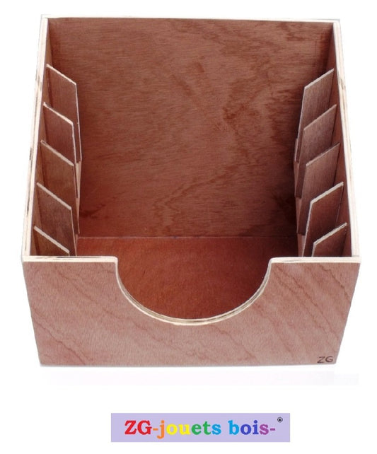 boite de rangement pour 6 cadres d'habillage Montessori, fabrication artisanale française ZG-jouetsbois-