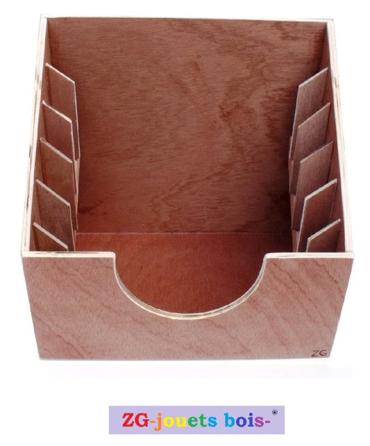 boite de rangement pour 6 cadres d'habillage Montessori, fabrication artisanale française ZG-jouetsbois-