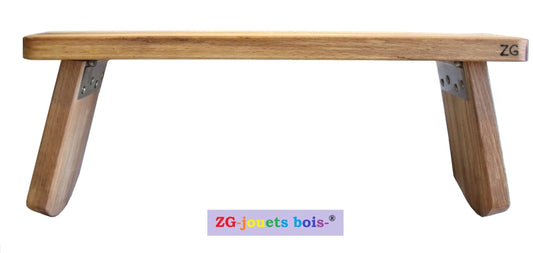 banc de méditation en hêtre pieds pliables arrondis réalisation artisan français par zg-jouetsbois-