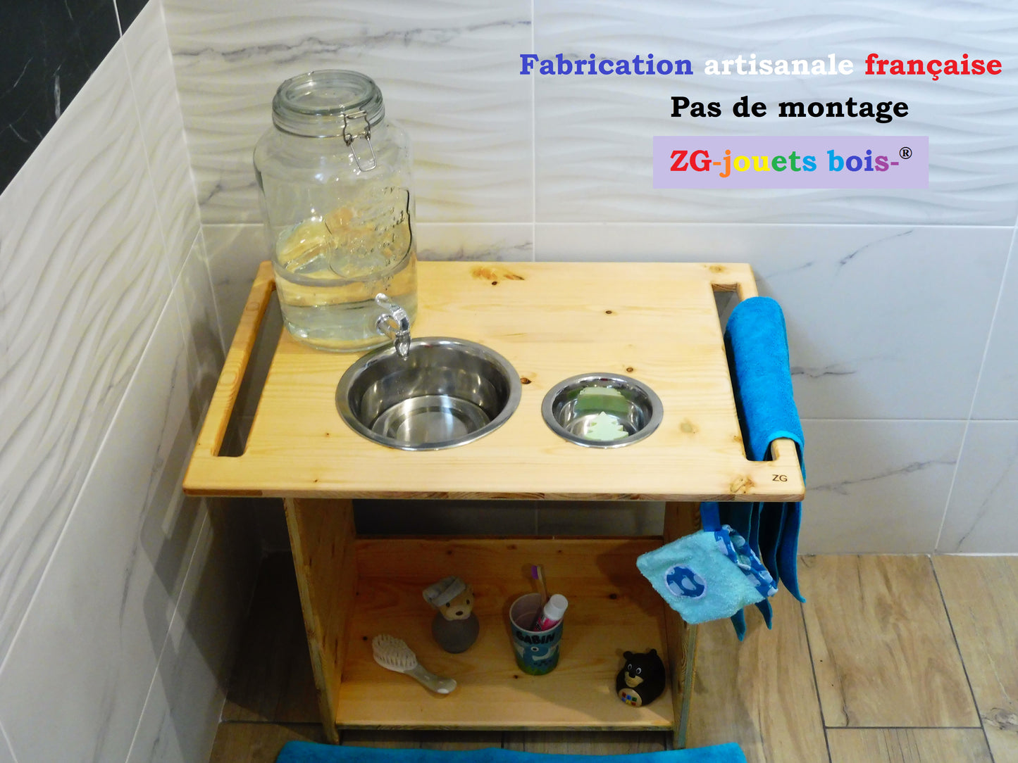 Table de lavage Montessori (mains, dents)