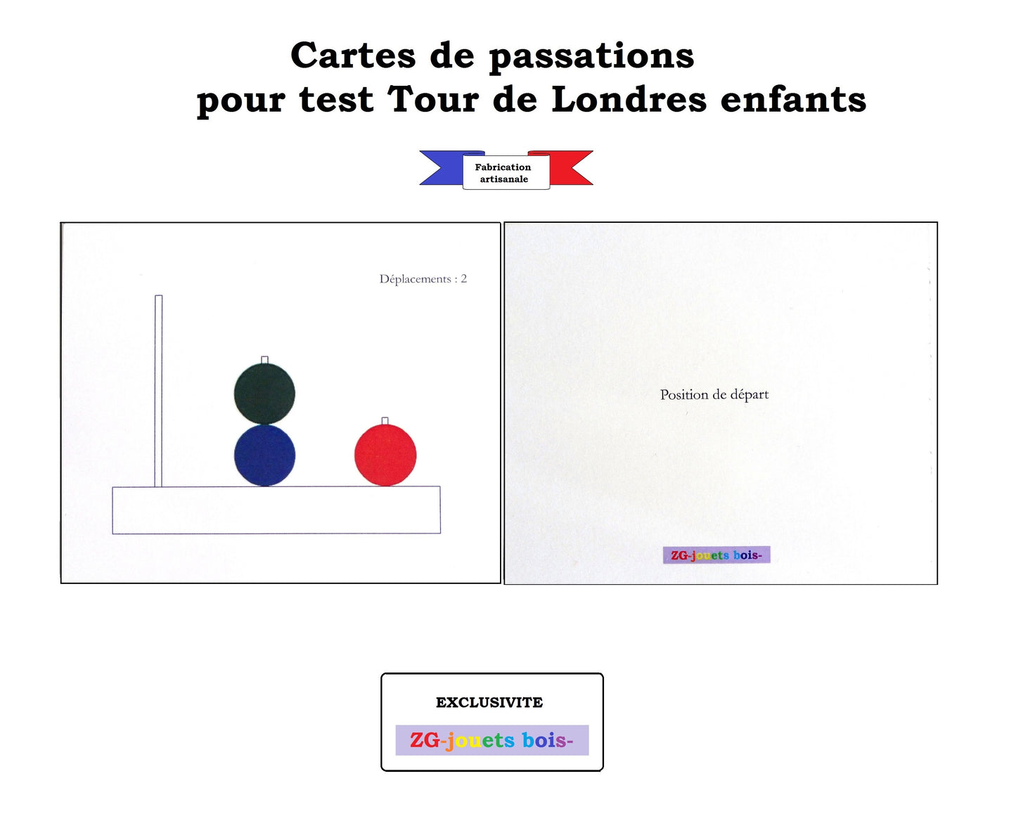 exemple cartes de passation enfant test tour de londres shallice fabrication française artisanale par ZG-jouetsbois-®