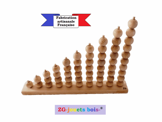 Abaque boulier compter 1 a 10 montessori ZGjouets bois hetre naturel