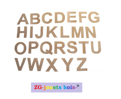 alphabet découpé montessori rugueux imprimerie majuscule