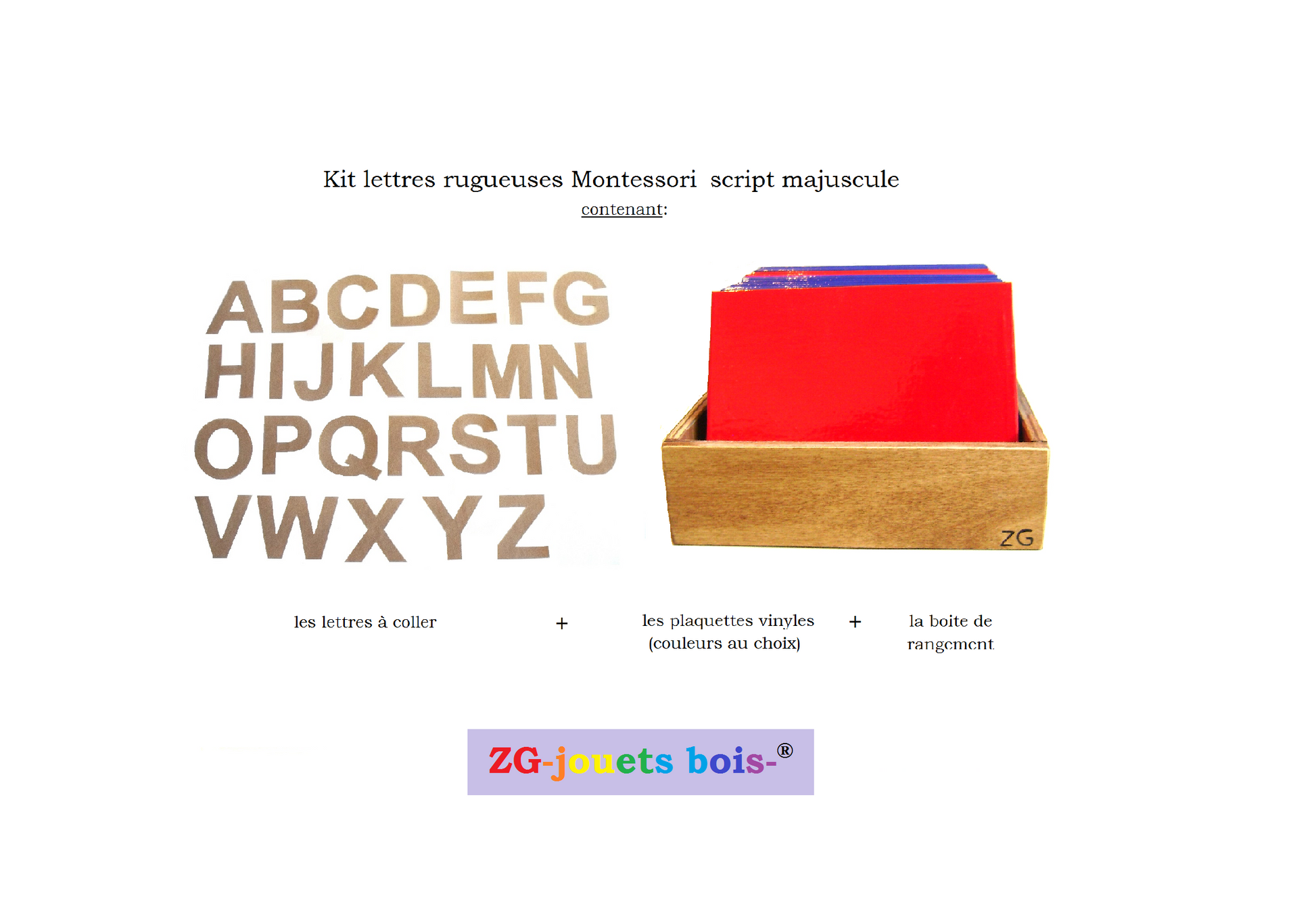 kit rouge lettre imprimerie rugueux montessori 