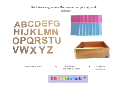 kit lettre rugueux montessori langage script imprimerie rose