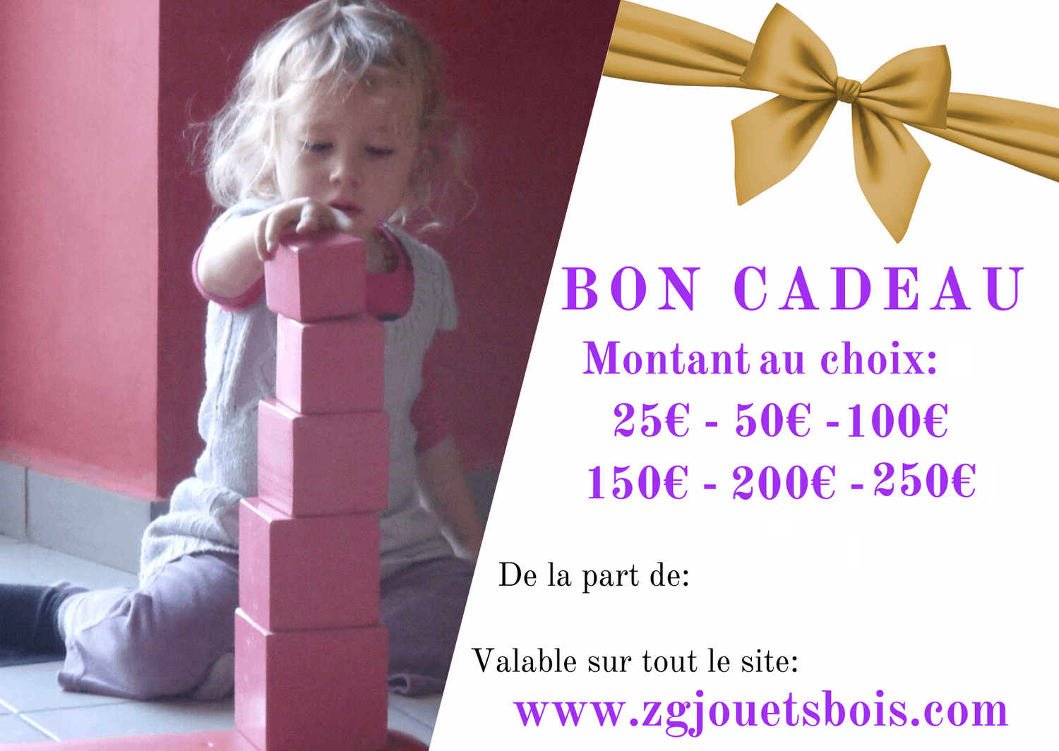 bon carte cadeau zg valable sur toute la boutique montant au choix de 25 à 250€