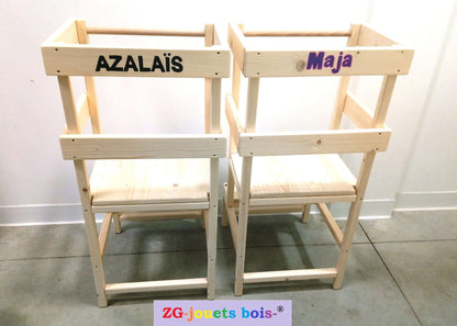 Tour d'observation Montessori artisanale avec prénom