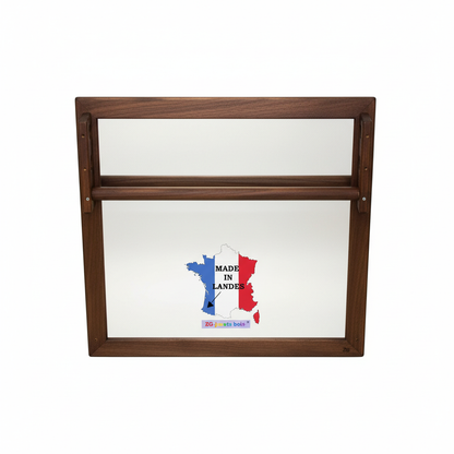 Miroir Montessori carré bois foncé