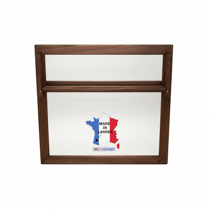 Miroir Montessori carré bois foncé