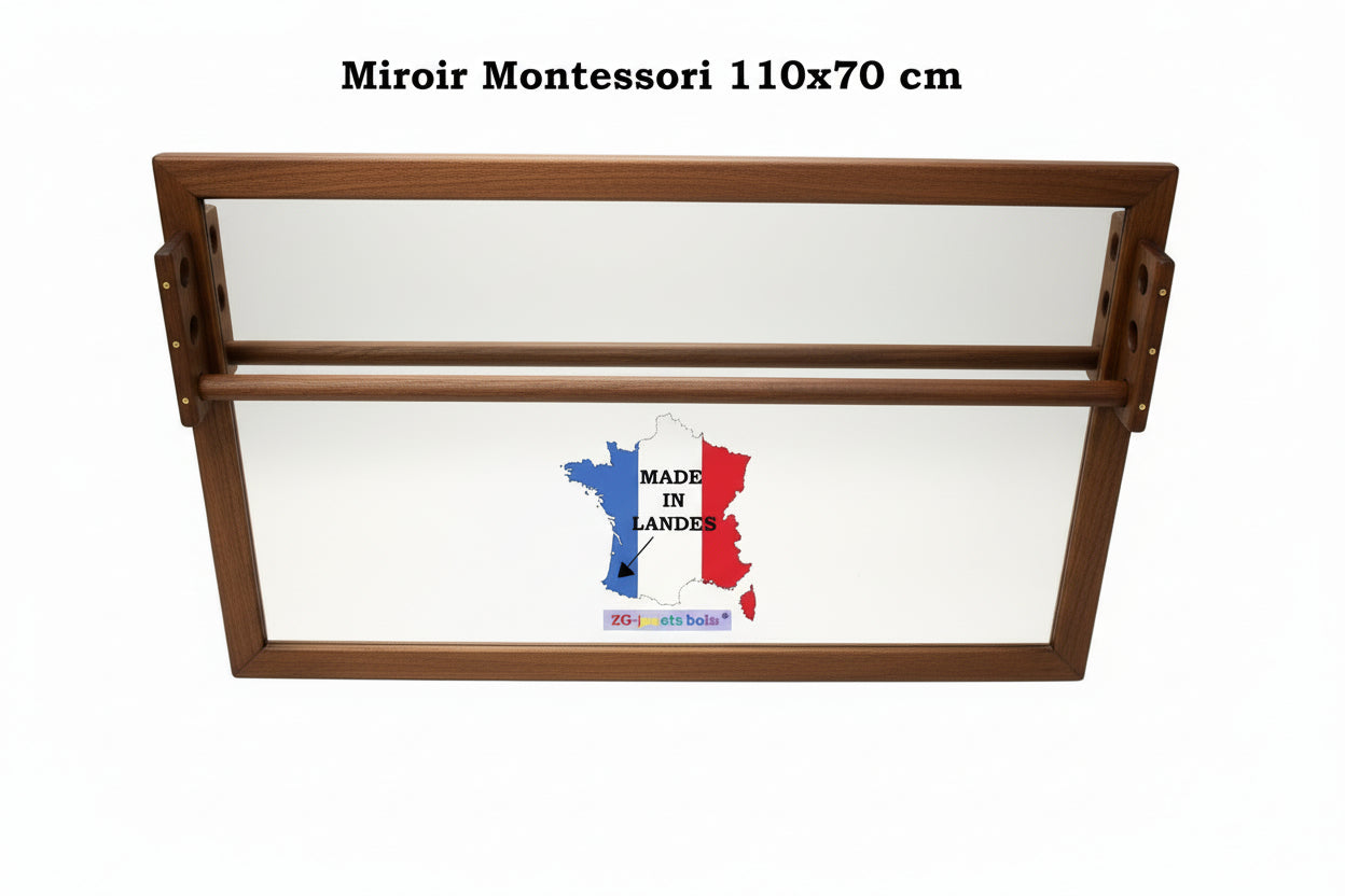 Miroir Montessori 110x70 cm avec barre de brachiation