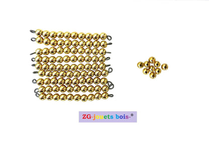 Perles Table Seguin 2 Montessori, dorées ou oranges