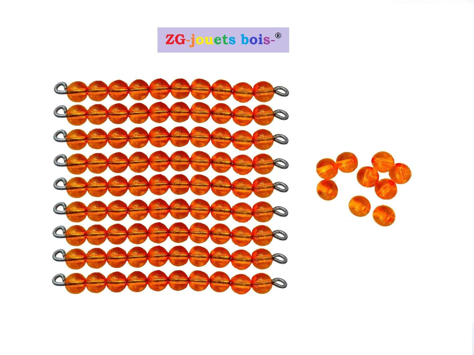 Perles Table Seguin 2 Montessori, dorées ou oranges