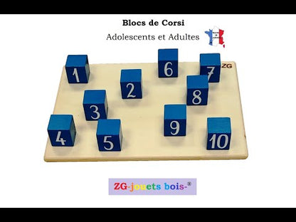 video test blocs de corsi 10 cubes