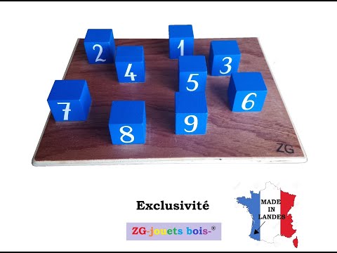 test blocs de corsi 9 cubes pour enfants planche marron