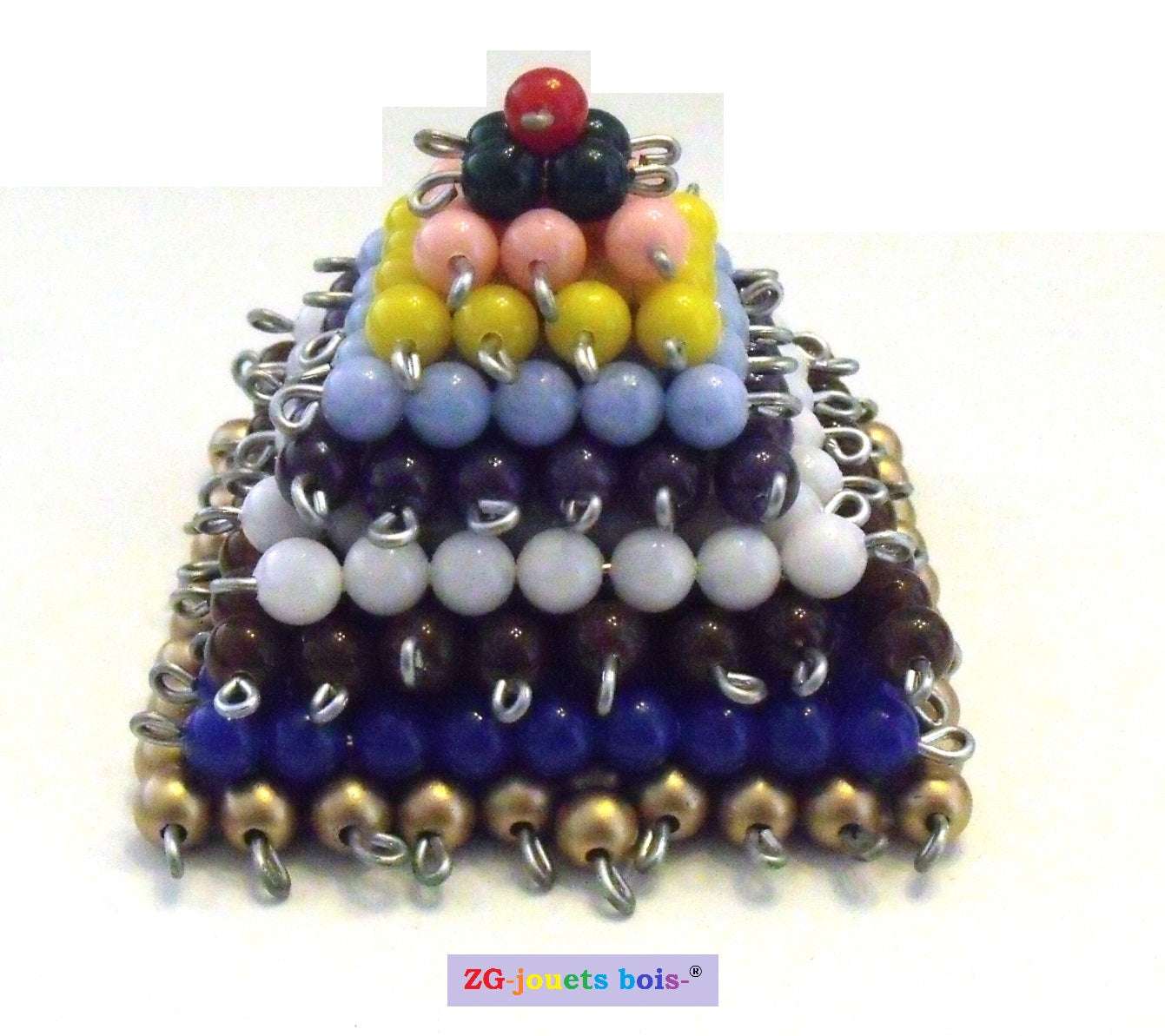 Pyramide Montessori, 10 orange ou doré au choix