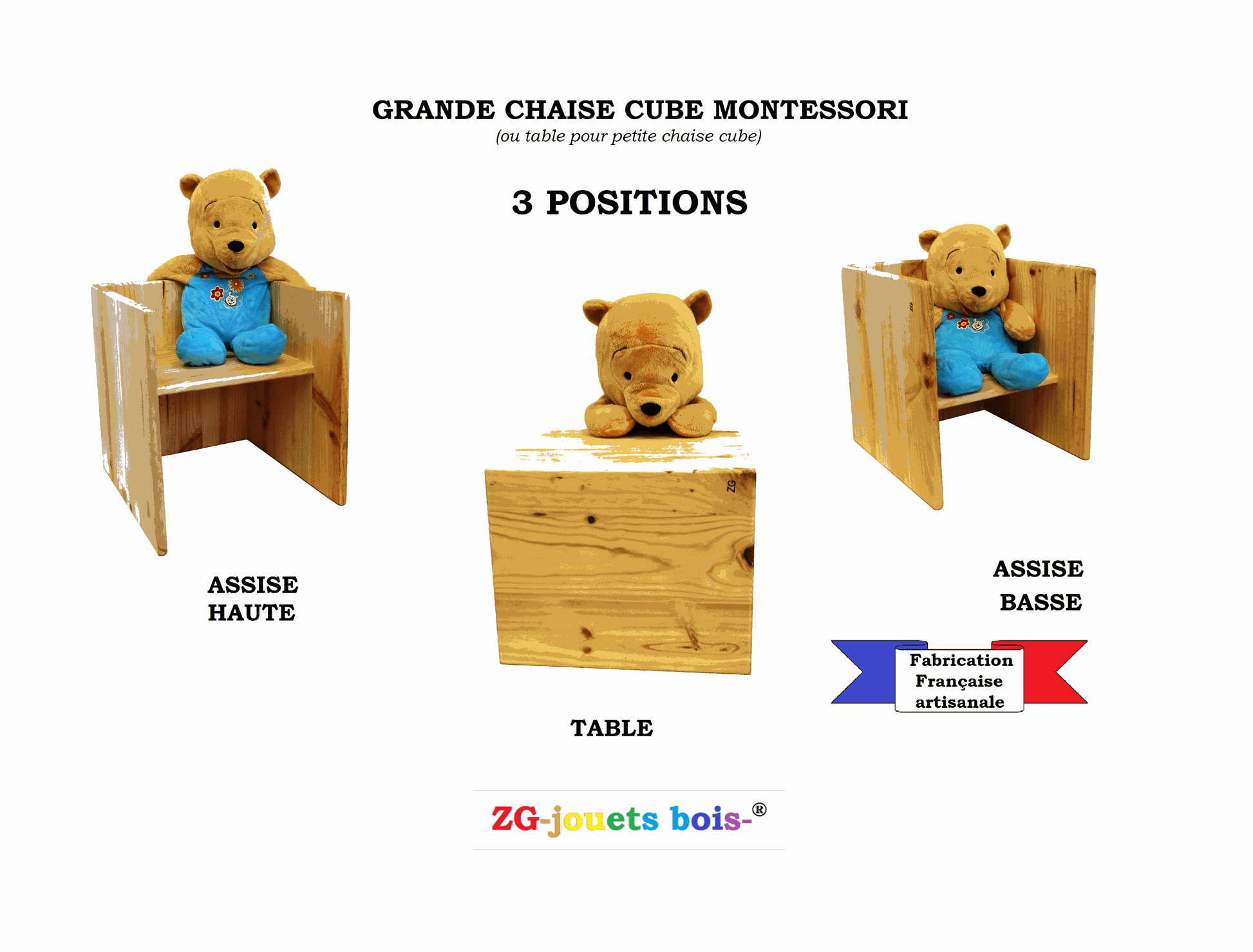 Grande chaise cube ou table pour petite chaise cube