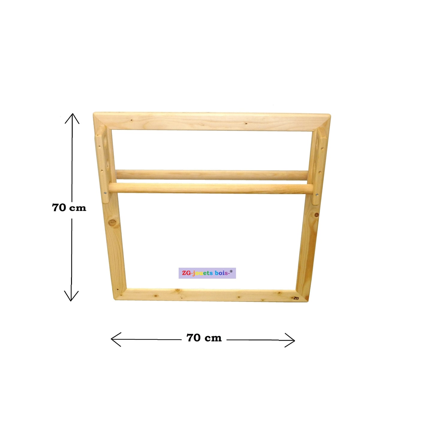 Miroir incassable Nido Montessori format CARRE au choix, barre traction réglable