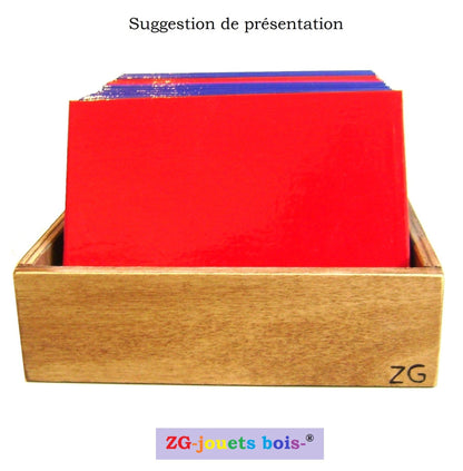 Boite de rangement pour lettres rugueuses SCRIPTS MAJUSCULES ou MINUSCULES Montessori, fabrication artisanale française ZG-jouetsbois-
