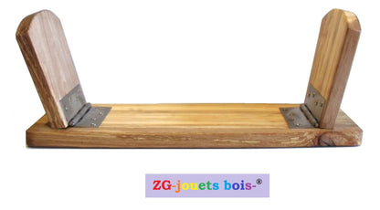 Tabouret de méditation en hêtre pieds pliables arrondis réalisation artisanale française par zg-jouetsbois-