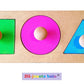 puzzle encastrement trois formes, couleurs vives rose vert turquoise, pédagogie montessori, premier âge, nido, fabrication artisanale française ZG-jouetsbois-