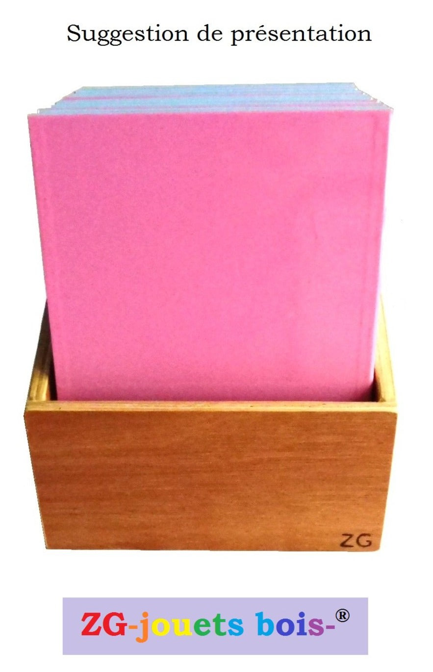 boite de rangement pour tablettes de lettres rugueuses Montessori cursives majuscules, fabrication artisanale française ZG-jouetsbois-