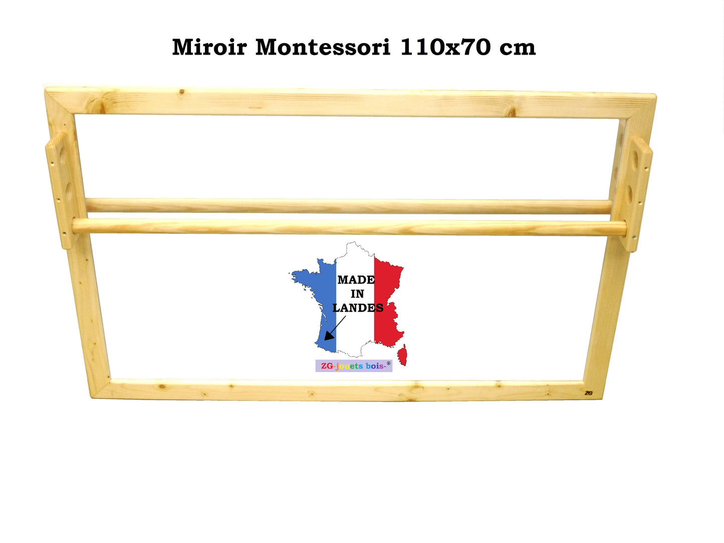 Montessori mirror 110x70 cm with brachiation bar