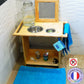 Mesa de lavado Montessori + espejo de mano
