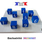 Blocs corsi planche bois blanc 9 cubes bleus avec numéros blancs fabrication artisanale française marque déposée ZG-jouetsbois- 