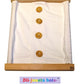 cadre habillage montessori gros boutons bois et tissu 100% coton blanc ZG