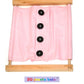 cadre habillage montessori gros boutons noirs et tissu 100% coton rose ZG