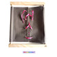 cadre habillage montessori oeillets et lacet rose tissu 100% coton gris ZG