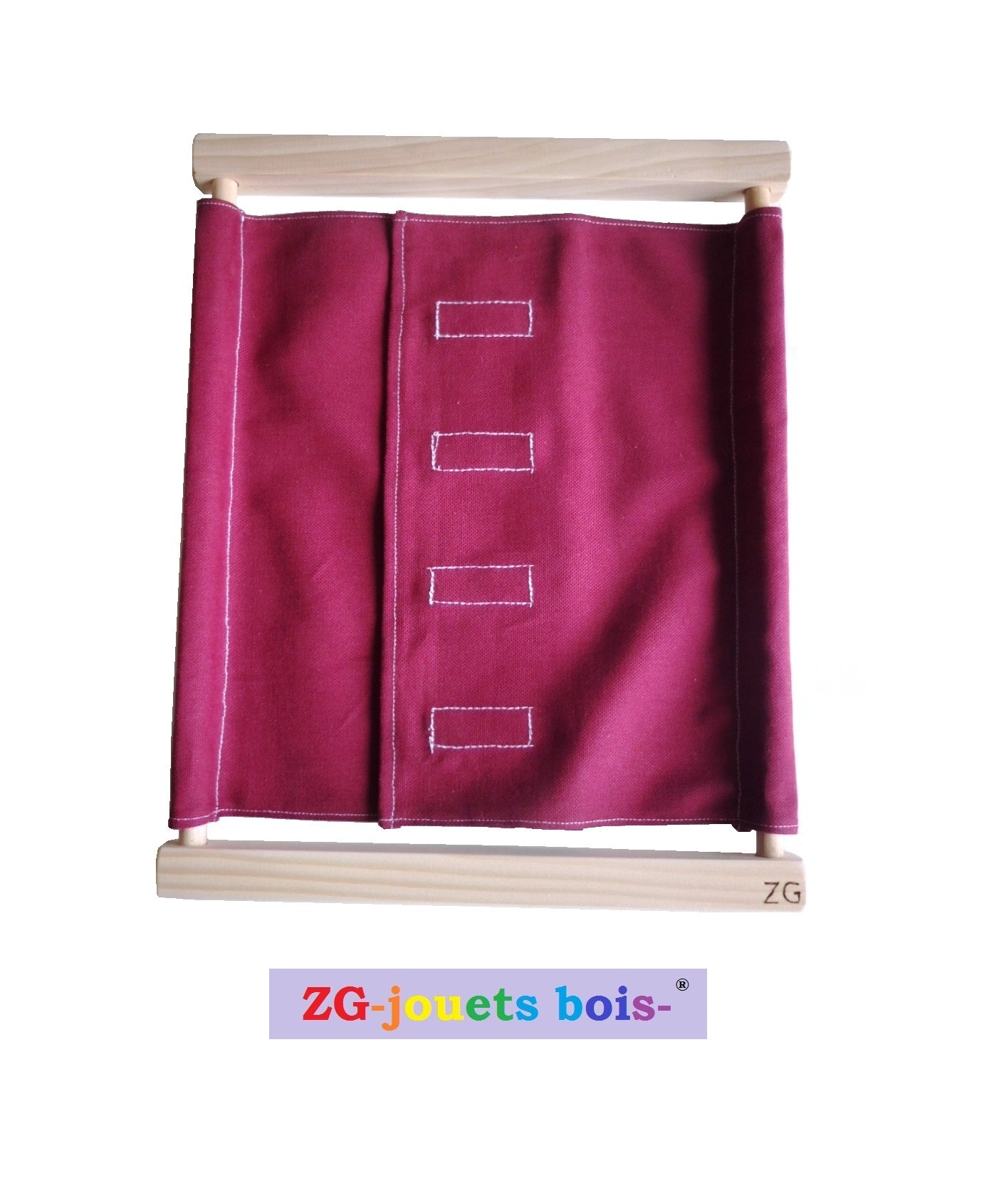 cadre habillage montessori scratch velcro tissu 100% coton ZG-jouetsbois-