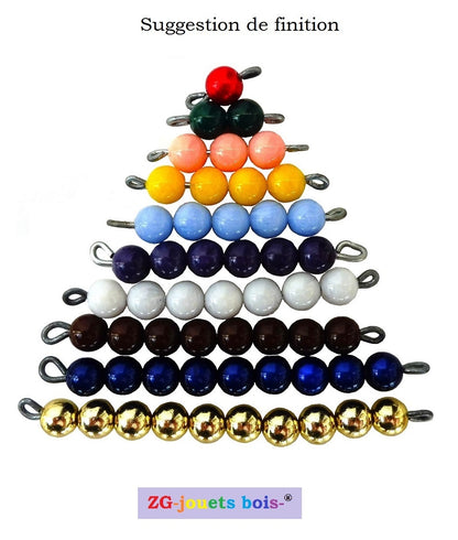 55 Perles seules Escalier Montessori,10 doré ou orange
