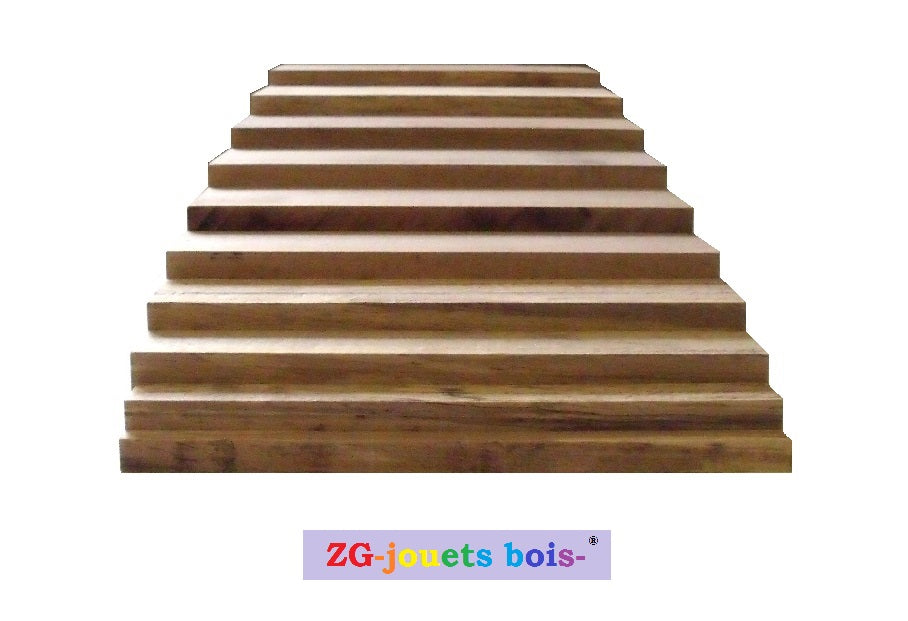 escalier montessori 10 prismes hetre brut ZG